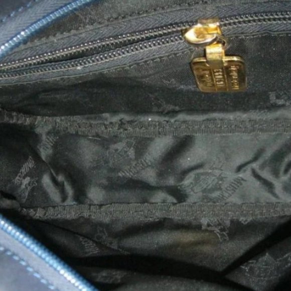 ❤️MOSCHINO REDWALL Flap Nylon Slide Gold Letters Logo Crossbody Bag Purse - Picture 9 of 10